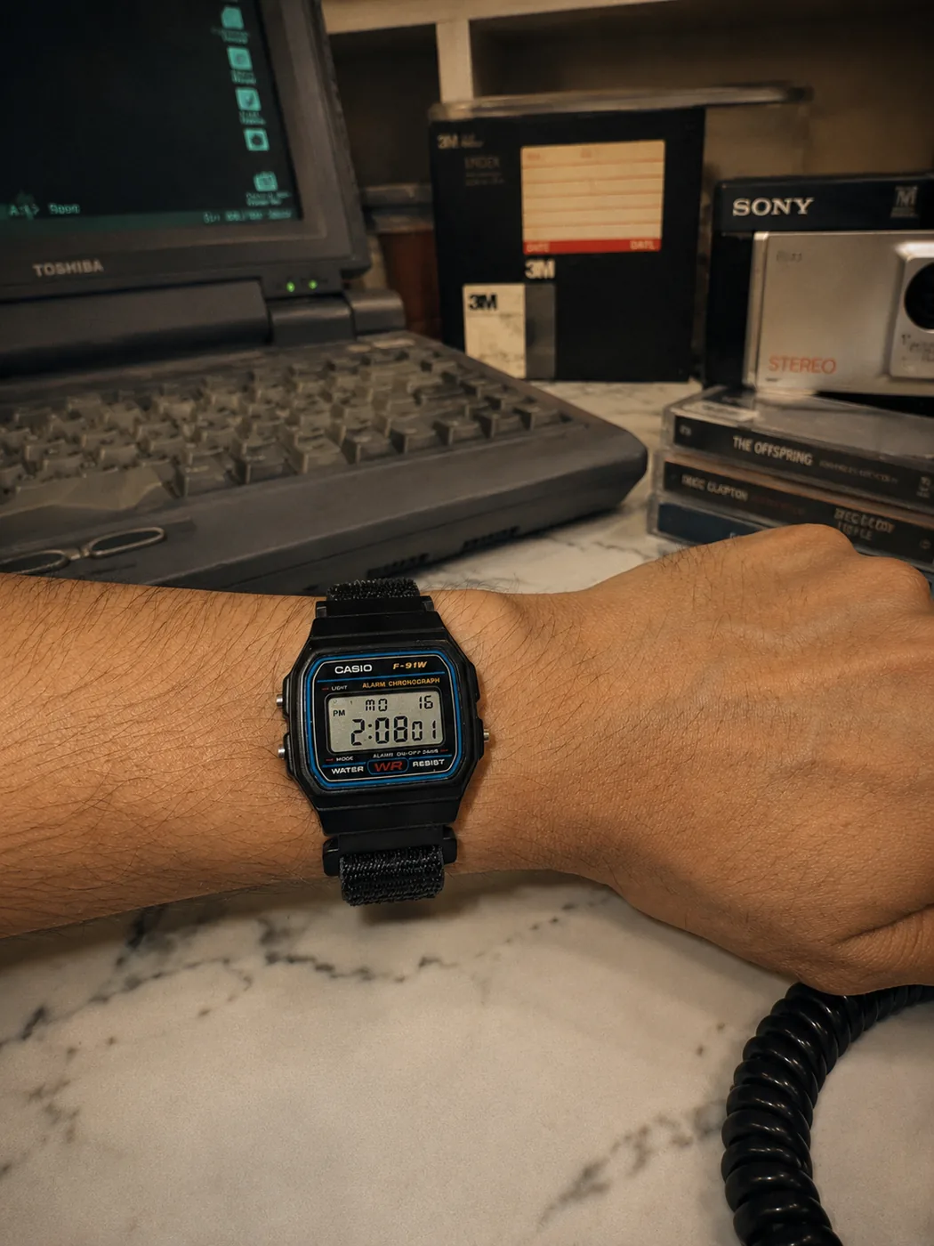 The PIV F-91 worn on the wrist